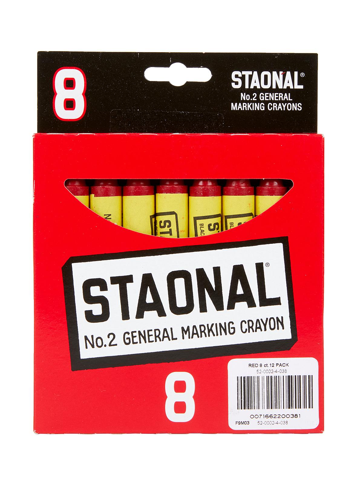 Staonal Extra Large Marking Crayons Red Box Of 8
