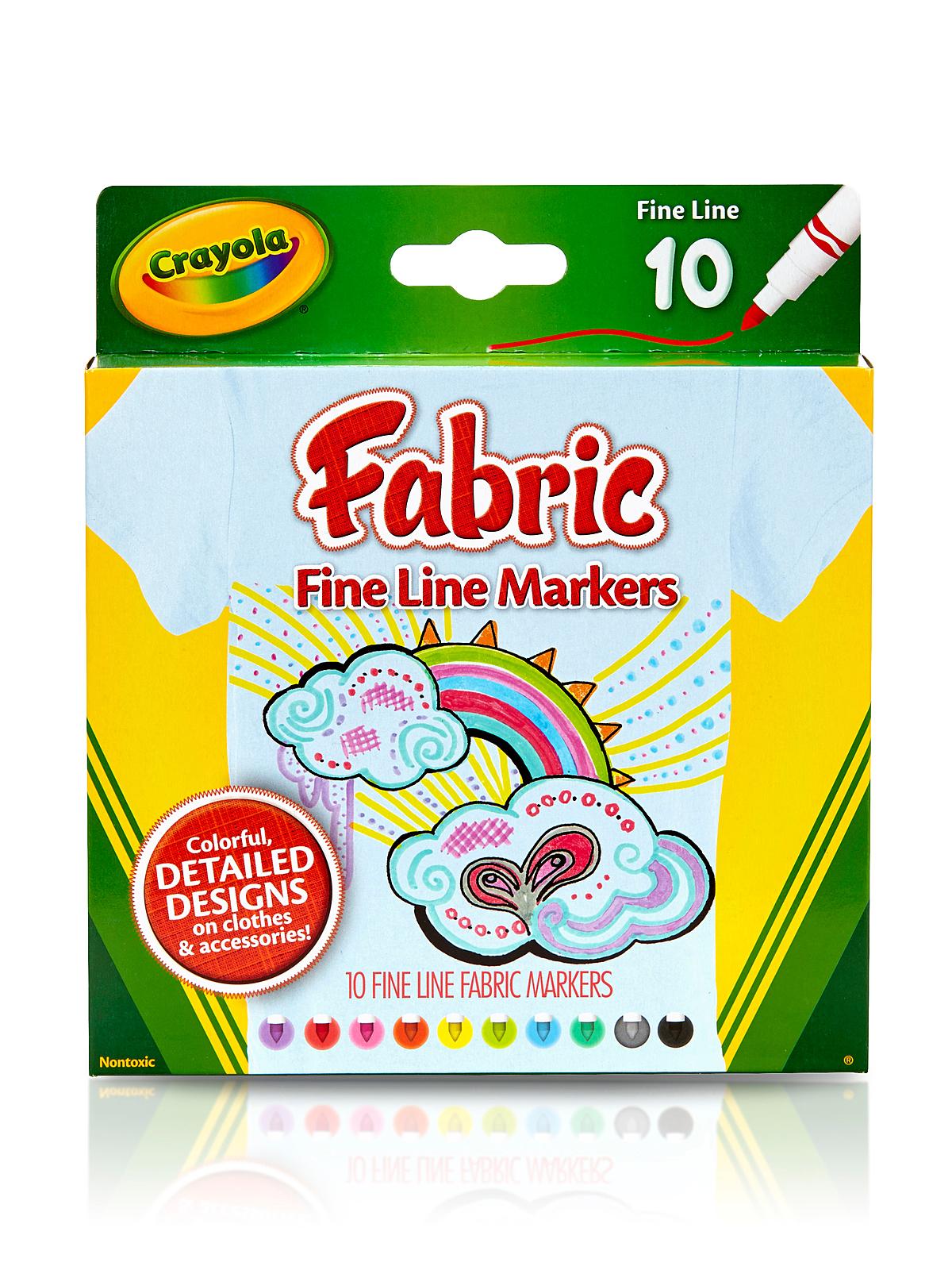 Fabric Markers Fine Line Pack Of 10