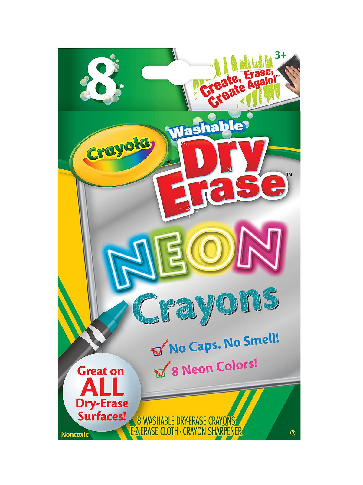 Dry-Erase Crayons neon box of 8