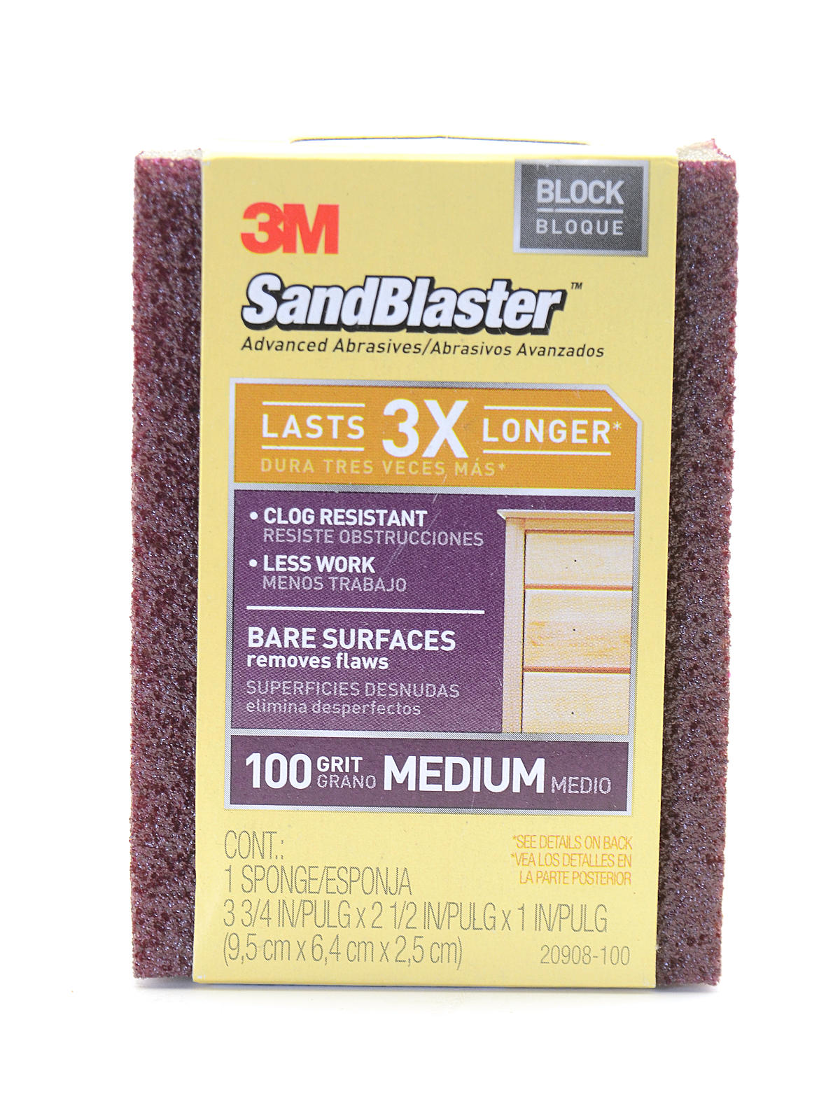 Sandblaster Sanding Pads And Sponges 100 Grit Sanding Sponge
