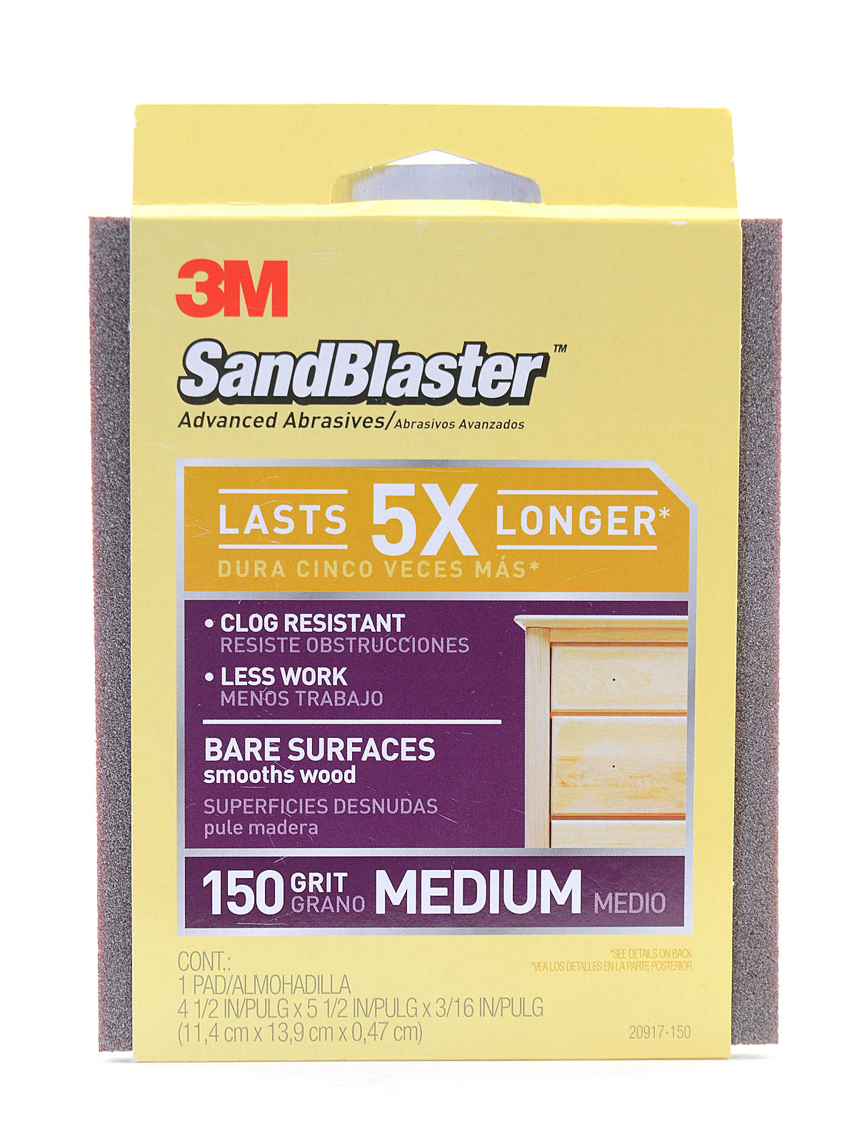 Sandblaster Sanding Pads And Sponges 150 Grit Sanding Pad