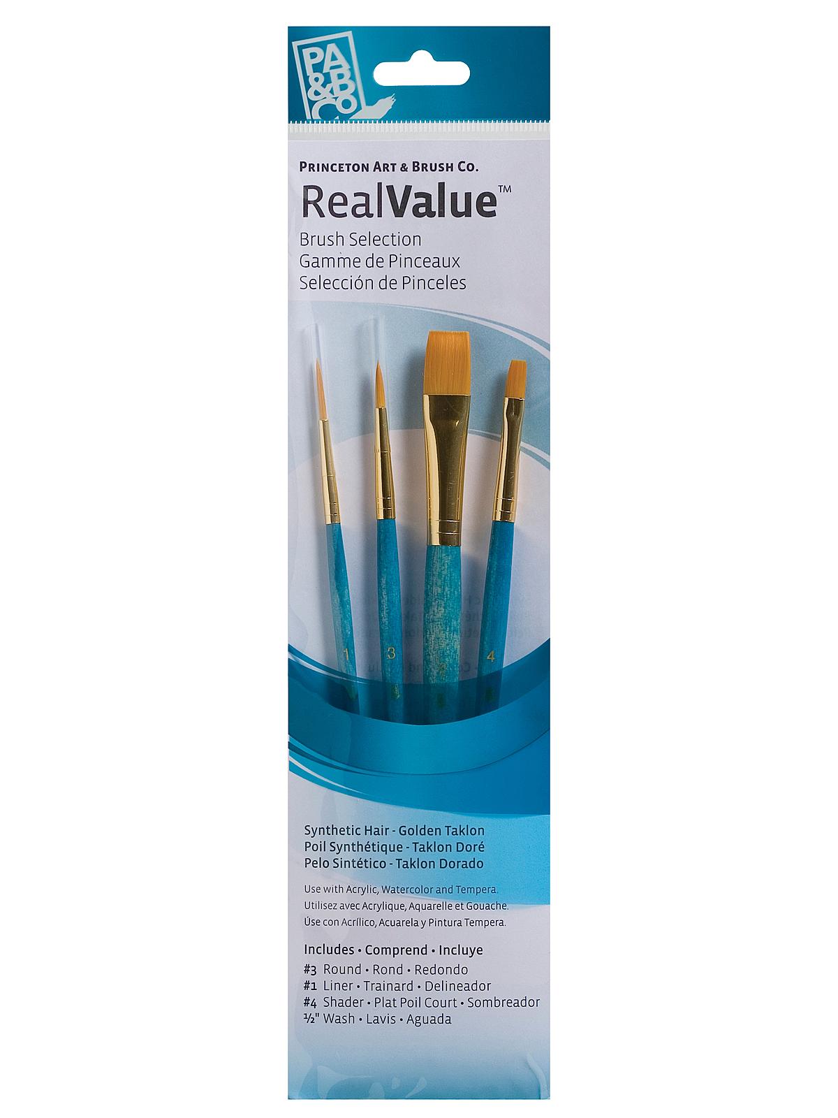 Real Value Series Light Blue Short Handled Brush Sets 9172 set of 4