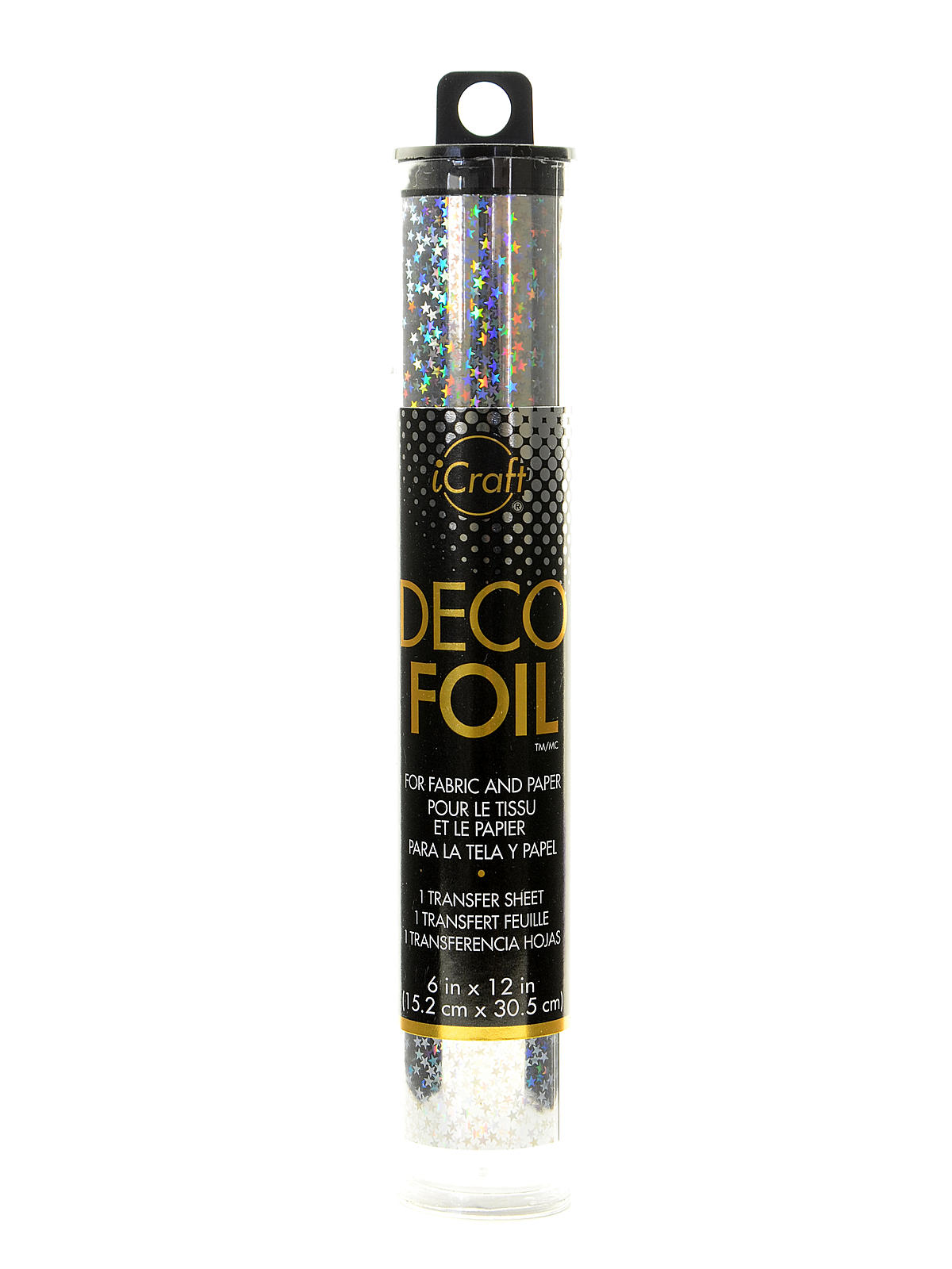 iCraft Deco Foil 6 in. x 12 in. pack of 5 sheets silver stars