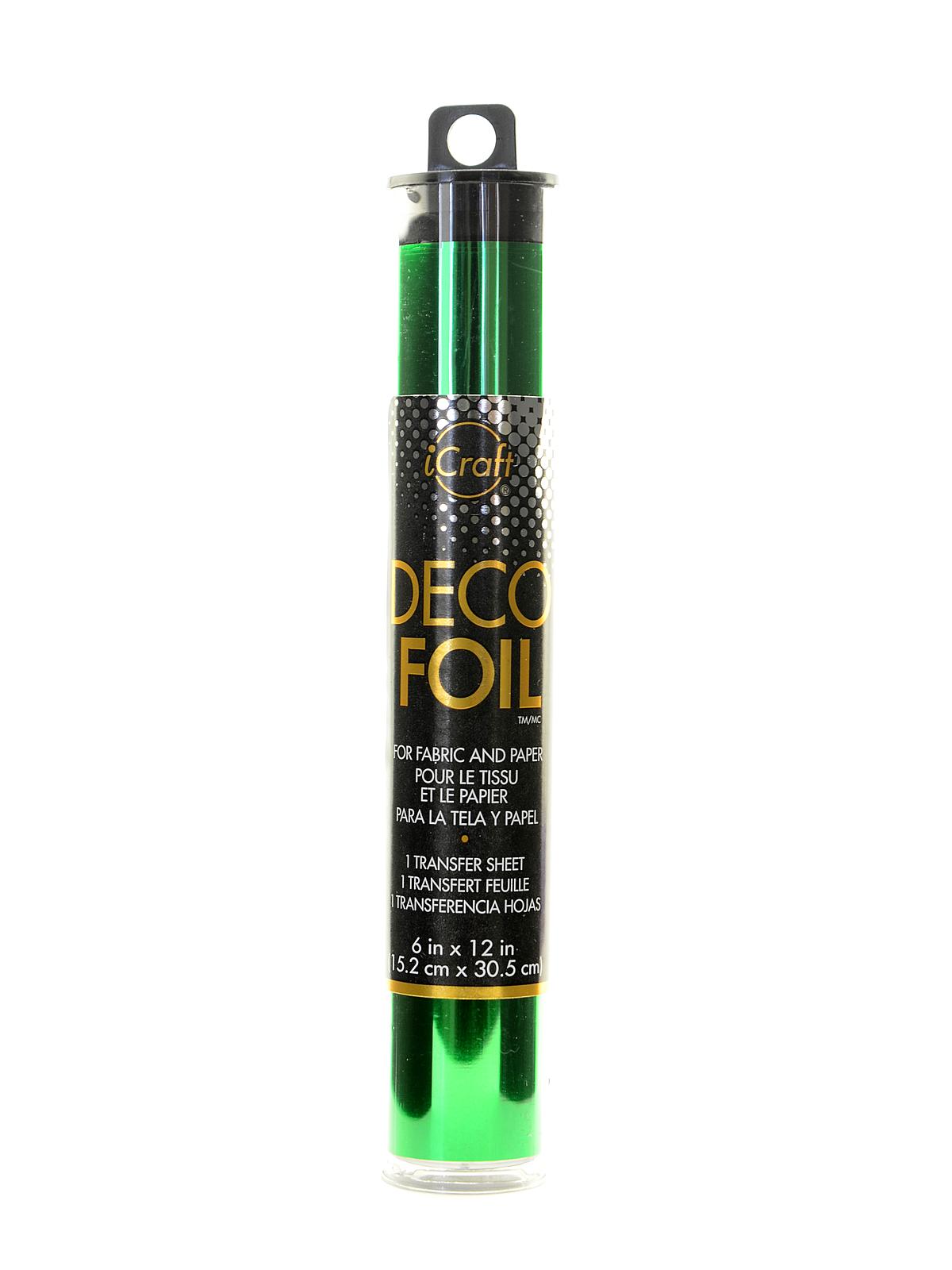 iCraft Deco Foil 6 in. x 12 in. pack of 5 sheets green