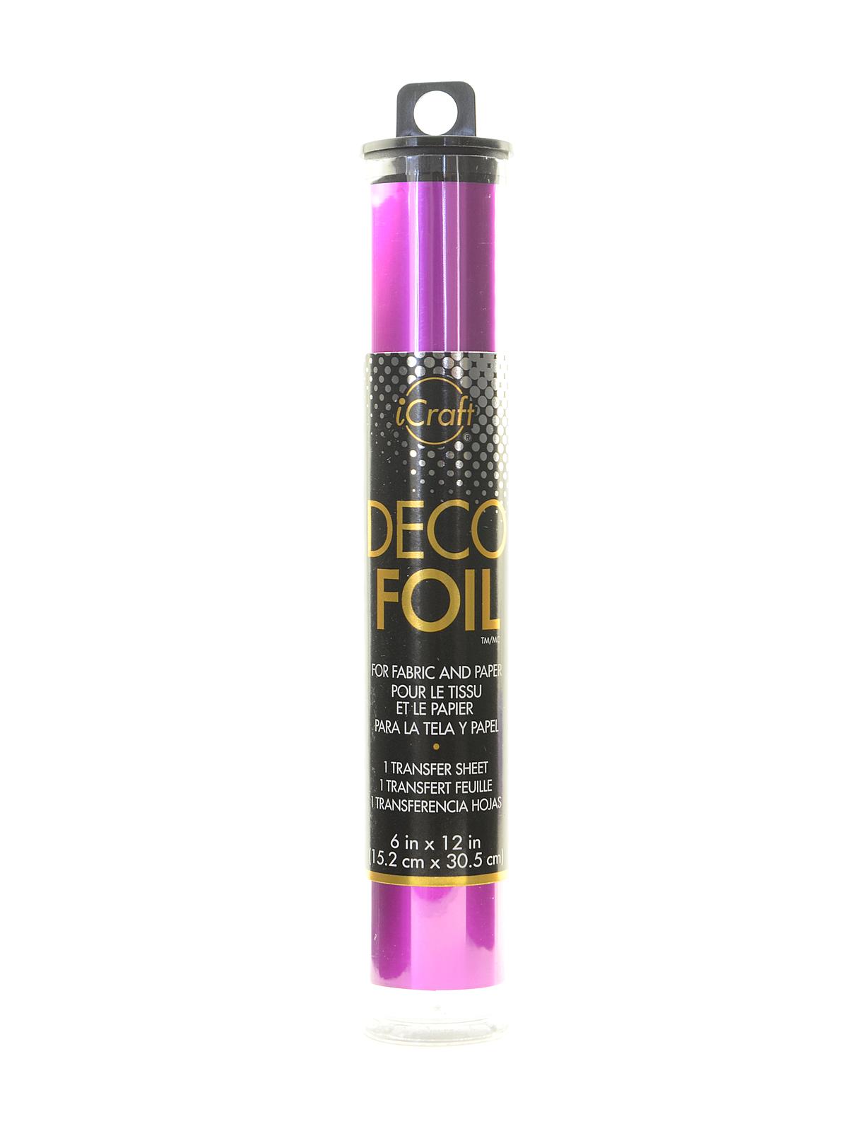 iCraft Deco Foil 6 in. x 12 in. pack of 5 sheets magenta
