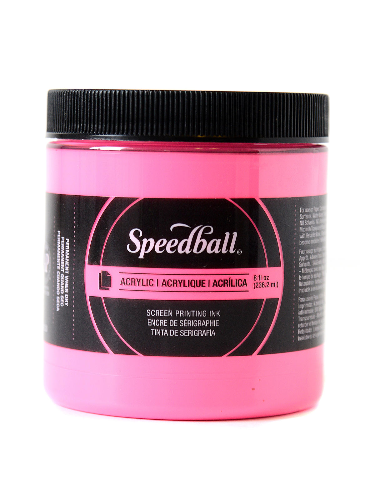 Acrylic Screen Printing Ink fluorescent hot pink 8 oz.
