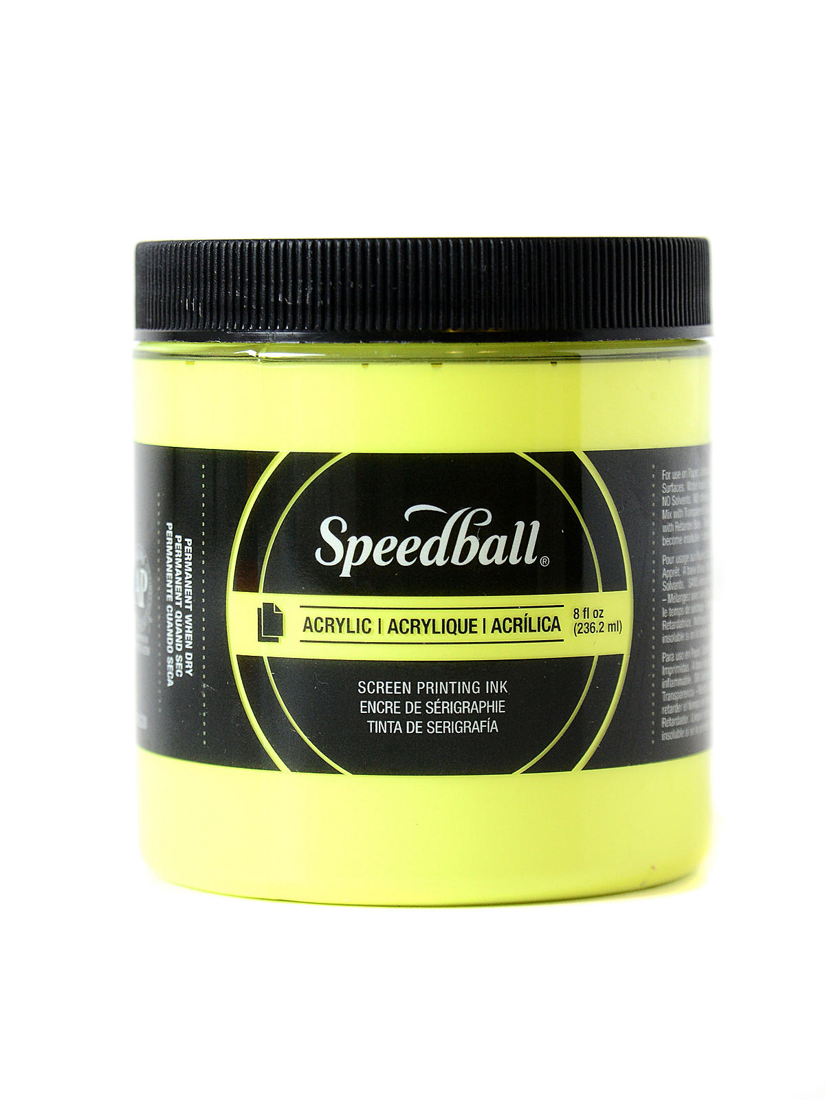Acrylic Screen Printing Ink fluorescent yellow 8 oz.