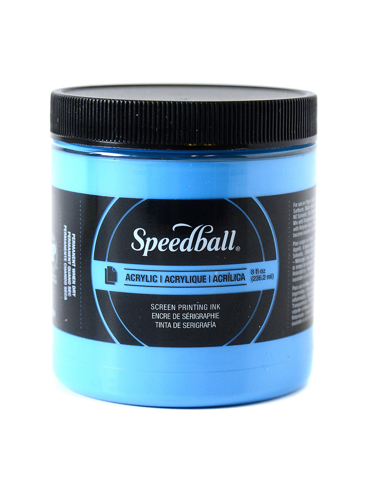 Acrylic Screen Printing Ink Fluorescent Blue 8 Oz.