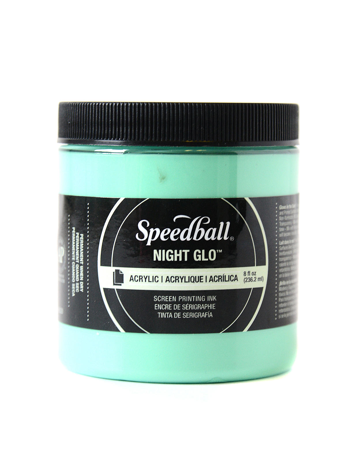 Acrylic Screen Printing Ink night glo green 8 oz.