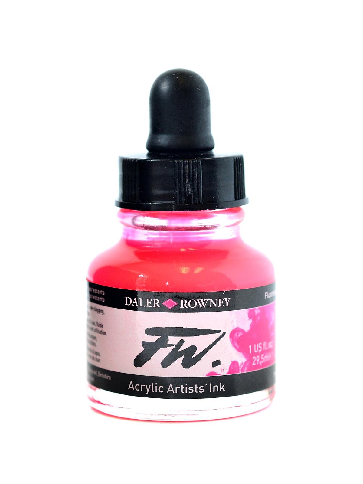 FW Artists' Ink fluorescent pink 1 oz.