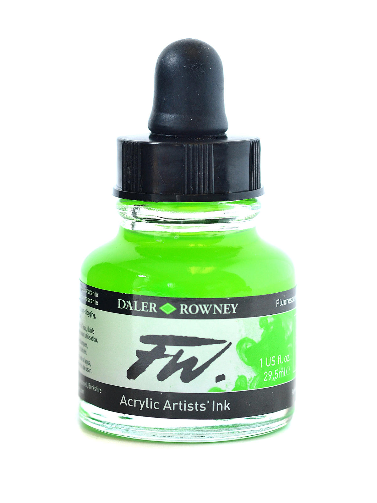 FW Artists' Ink fluorescent green 1 oz.
