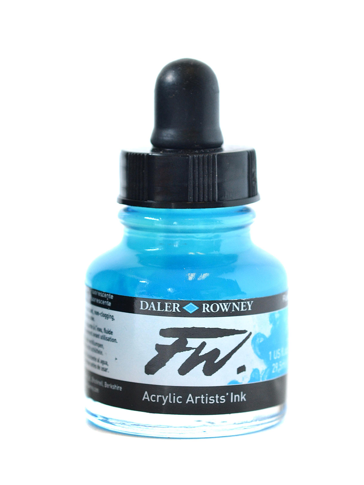 FW Artists' Ink fluorescent blue 1 oz.