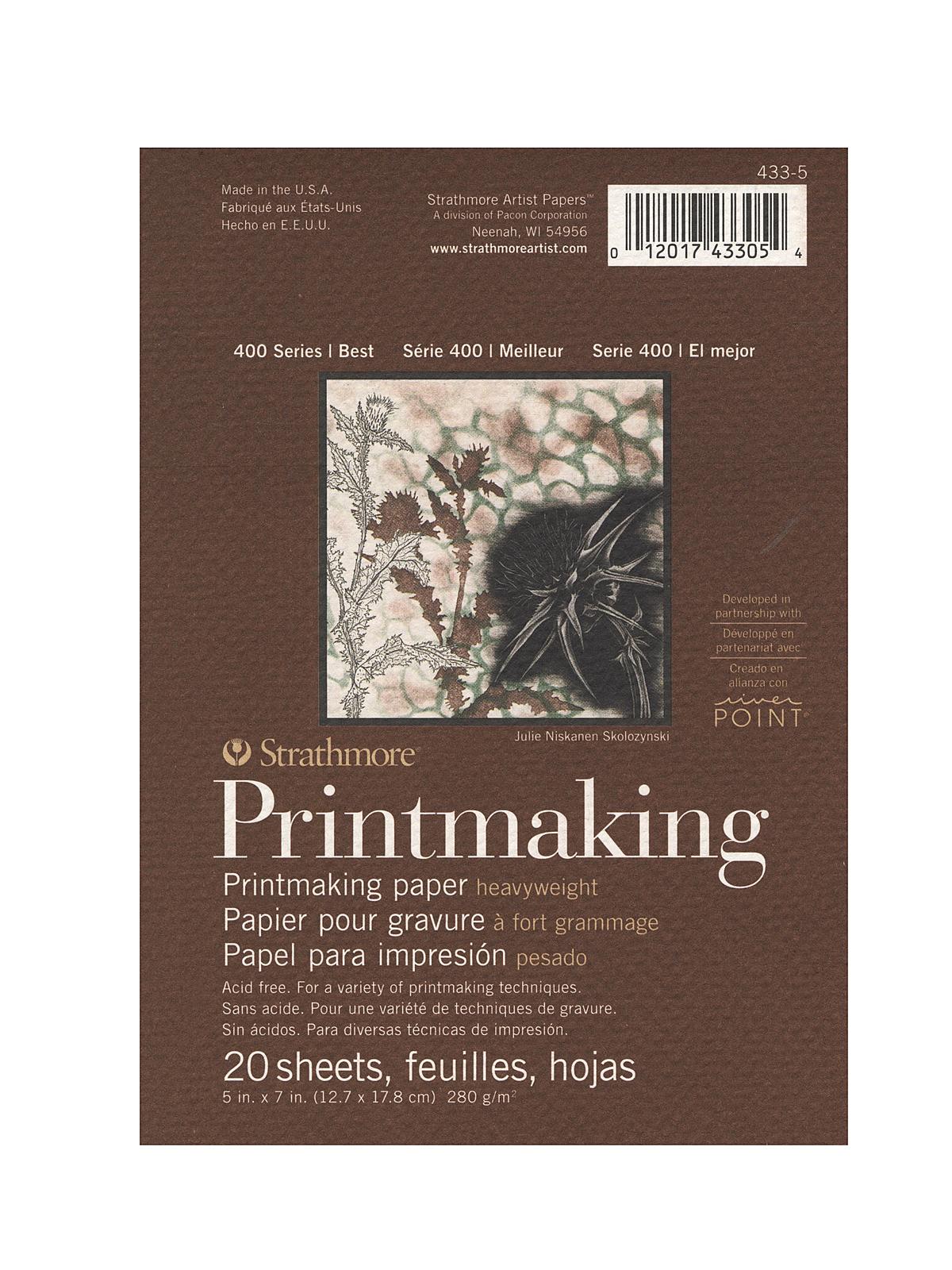 400 Series Heavyweight Printmaking Paper 5 in. x 7 in. pad of 20 sheets