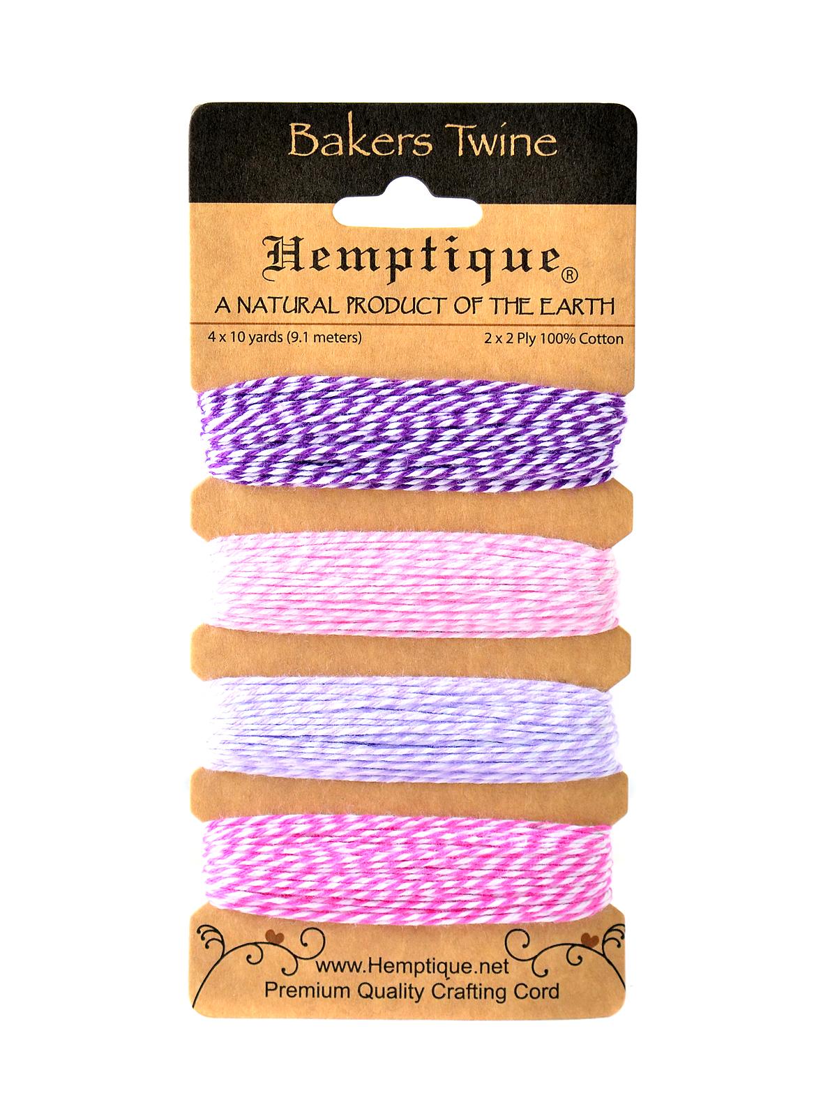 Bakers Twine Cards cotton 9.1 m x 4 colors raspberry sorbet