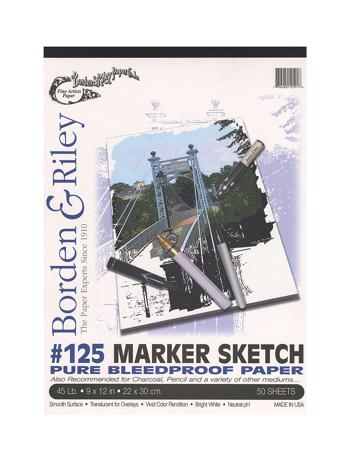 #125 Marker Sketch Pad 9 In. X 12 In. 50 Sheets
