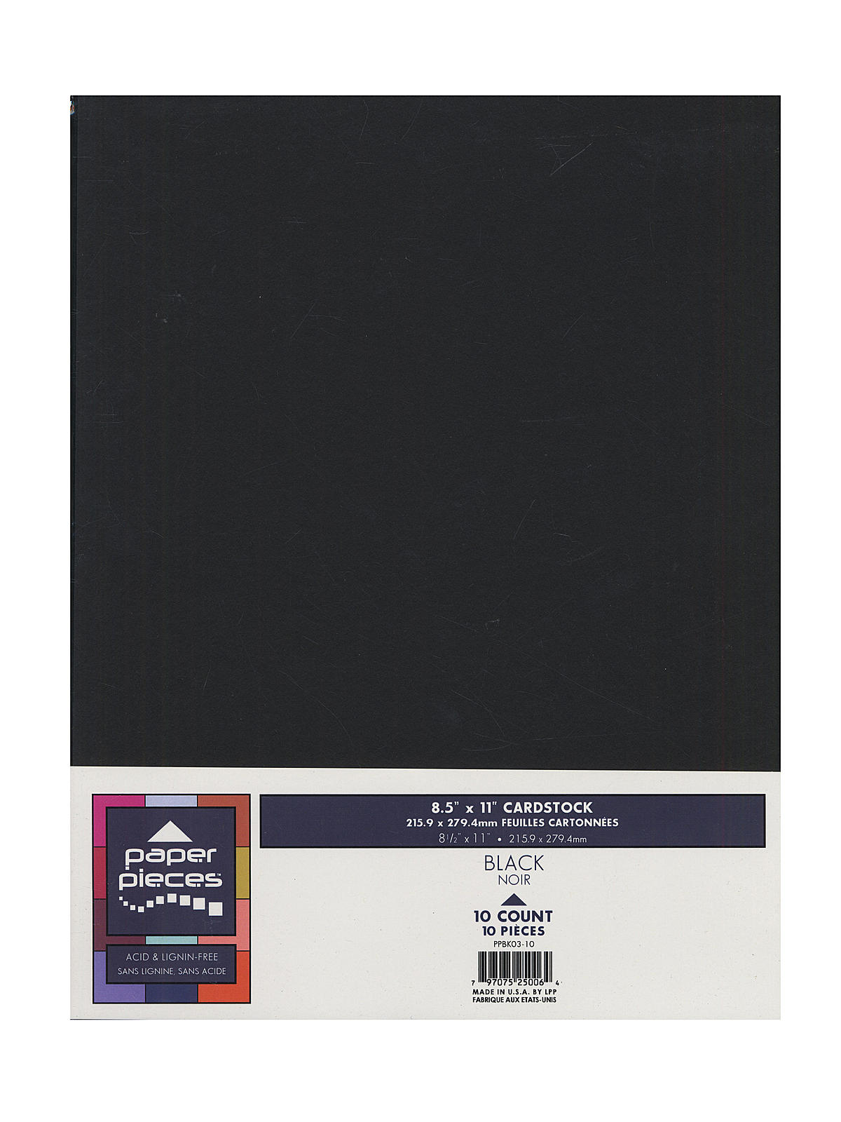 Paper Pieces Packaged Cardstock 8 1 2 in. x 11 in. black pack of 10