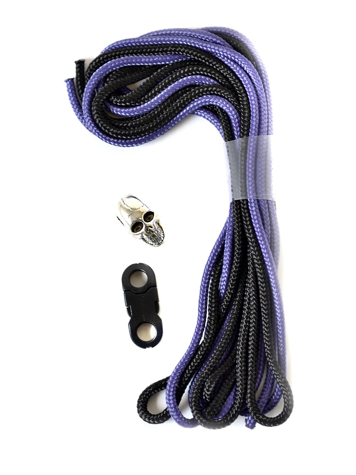 Parachute Cord Skull Bead Bracelet Kits Purple Black