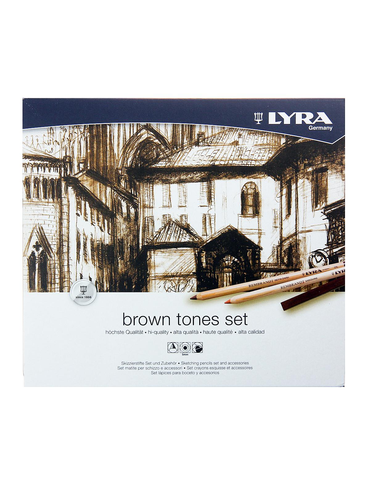 Rembrandt Fine Art Graphite & Sketching Sets brown tones set set of 25