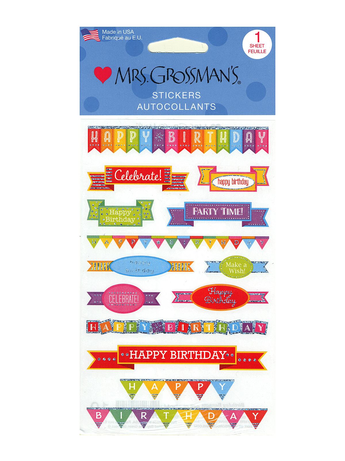 Giant Sticker Packs Reflections Birthday Banners 1 Sheet