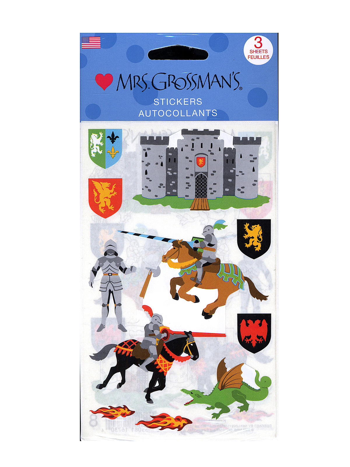 Giant Sticker Packs Standard Knights 3 Sheets