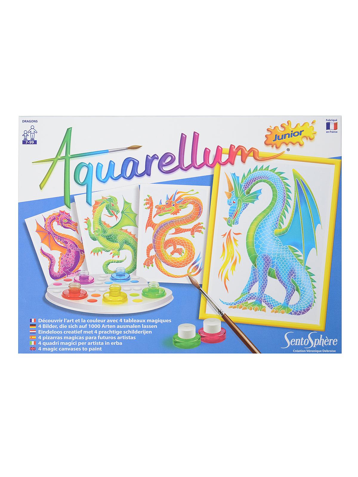 Aquarellum Junior Sets Dragons 7.1 In. X 9.8 In. Set Of 4