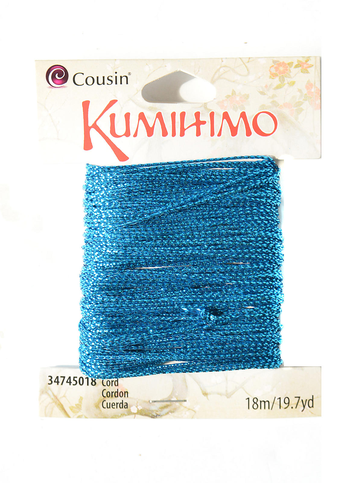Kumihimo Cord 19.7 Yds. Metallic Teal