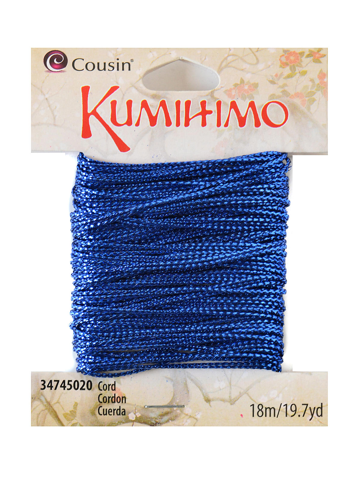 Kumihimo Cord 19.7 Yds. Metallic Blue