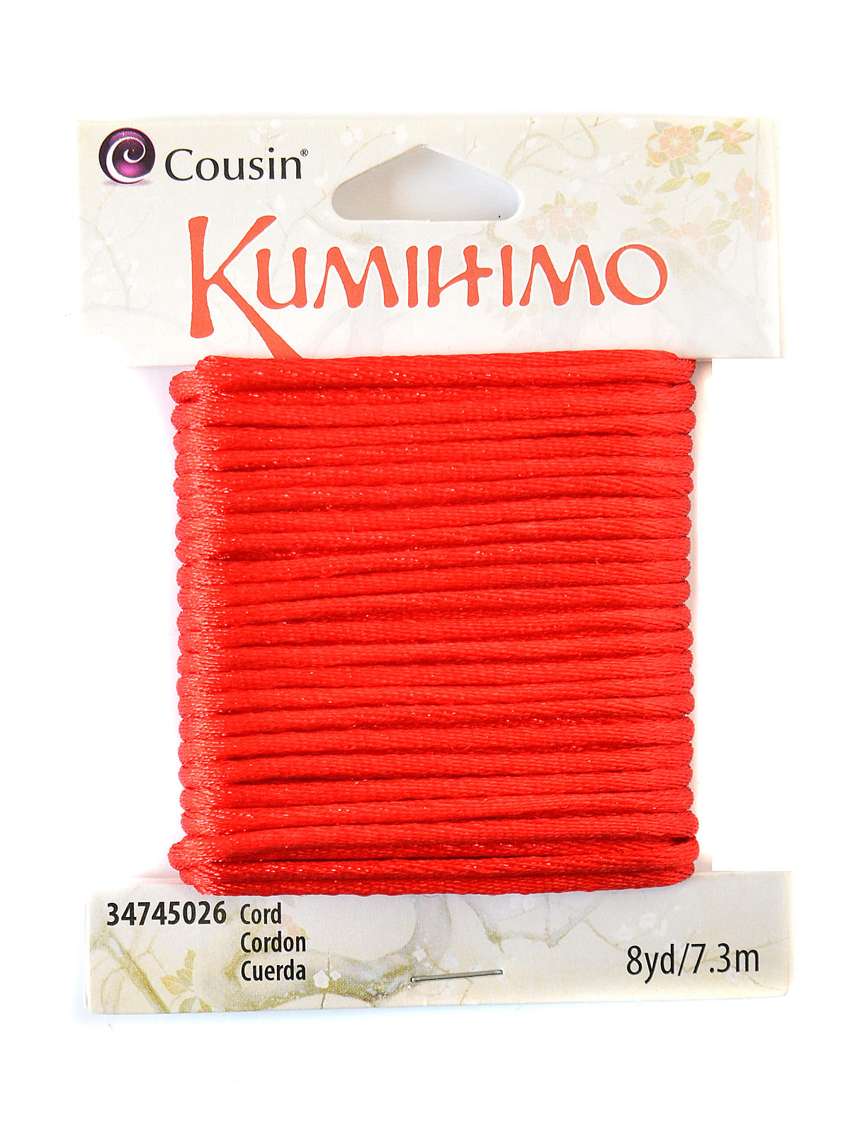 Kumihimo Cord 19.7 Yds. Metallic Red