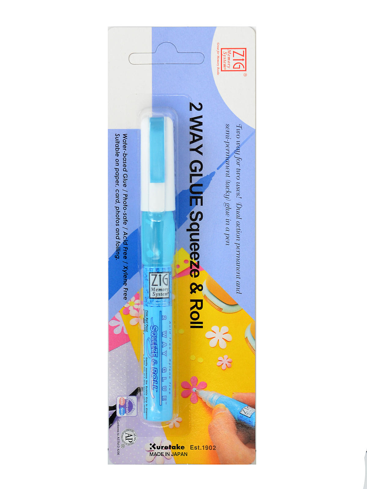 Memory System 2-Way Glue Pens squeeze & roll 1 mm clip cap