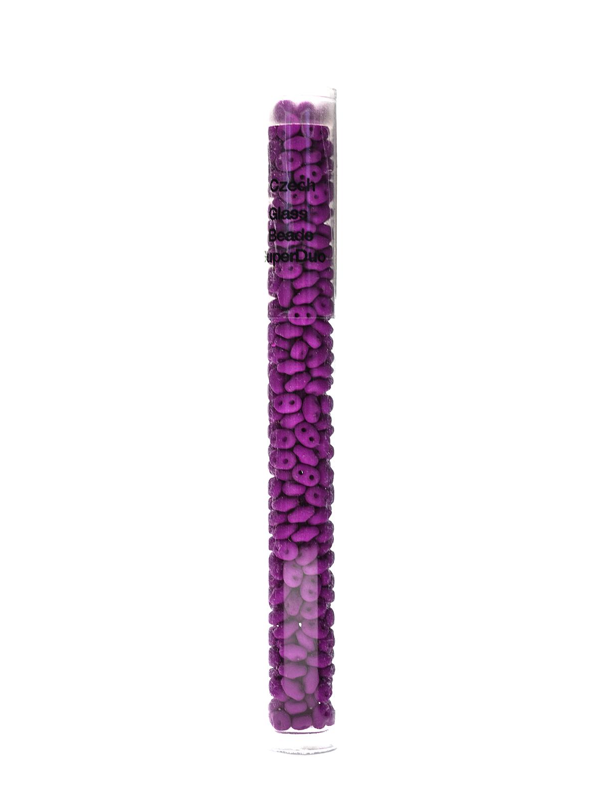 Super Duo Beads Neon Violet 2.5 Mm X 5 Mm 24 Gm Tube