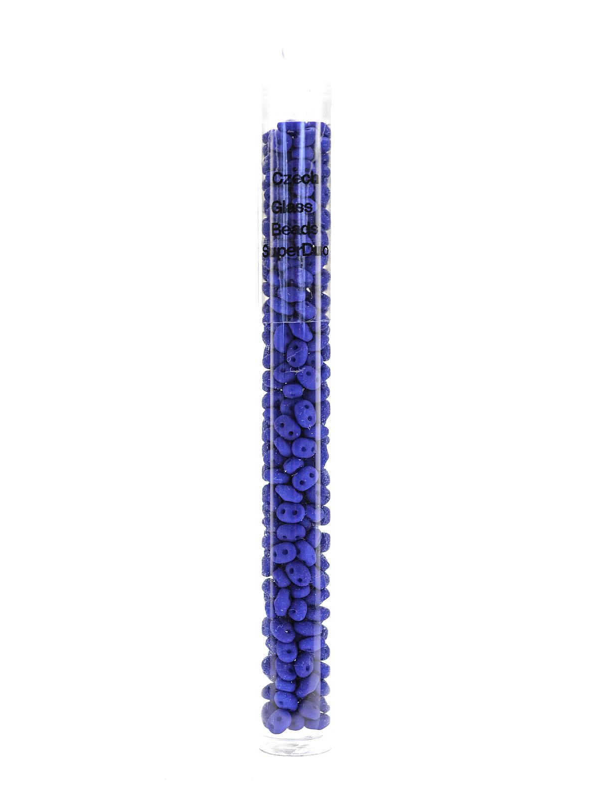 Super Duo Beads neon blue 2.5 mm x 5 mm 24 gm tube
