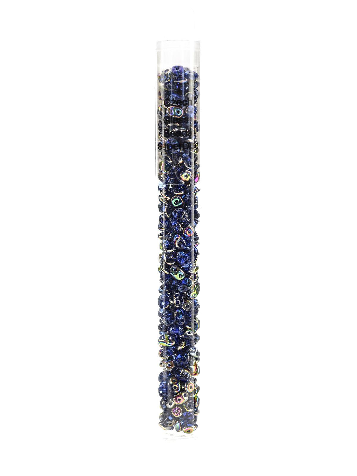 Super Duo Beads Sapphire Vitrail 2.5 Mm X 5 Mm 24 Gm Tube
