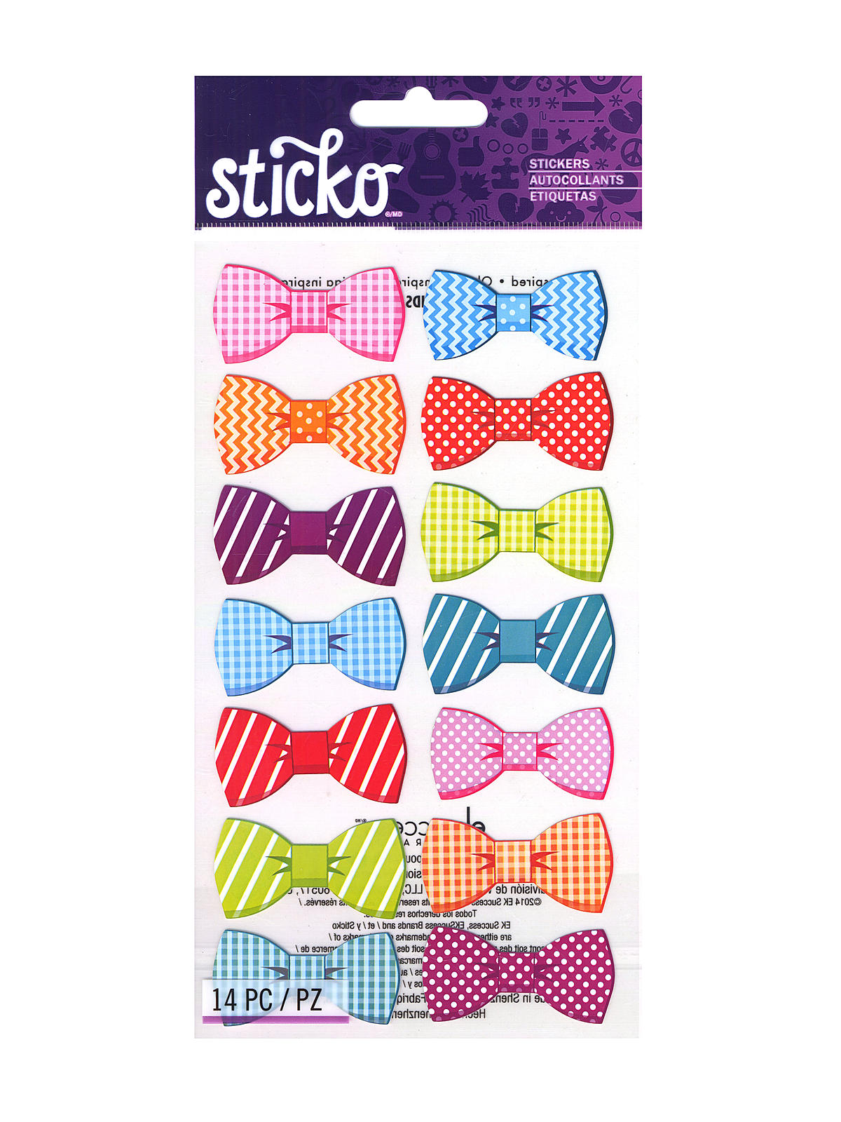 Classic Stickers Pattern Bows 14 Pieces