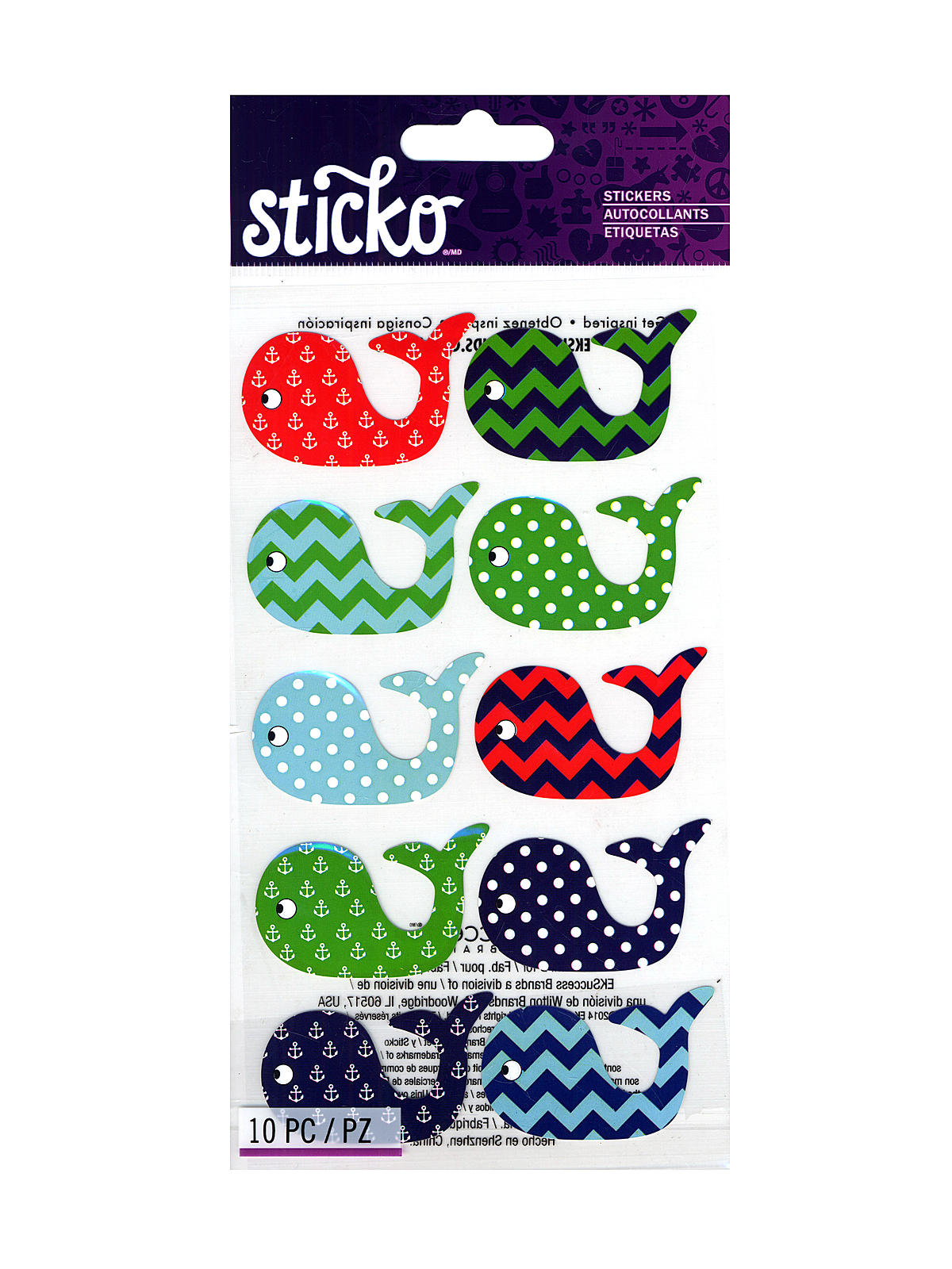 Classic Stickers patterned whales 10 pieces