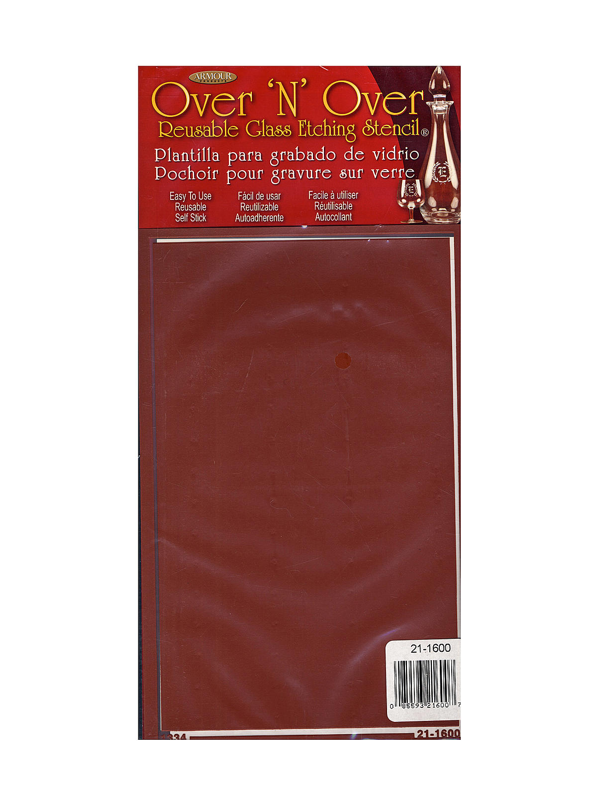 Over'n'Over Re-usable Glass Etching Stencils blank sheet each