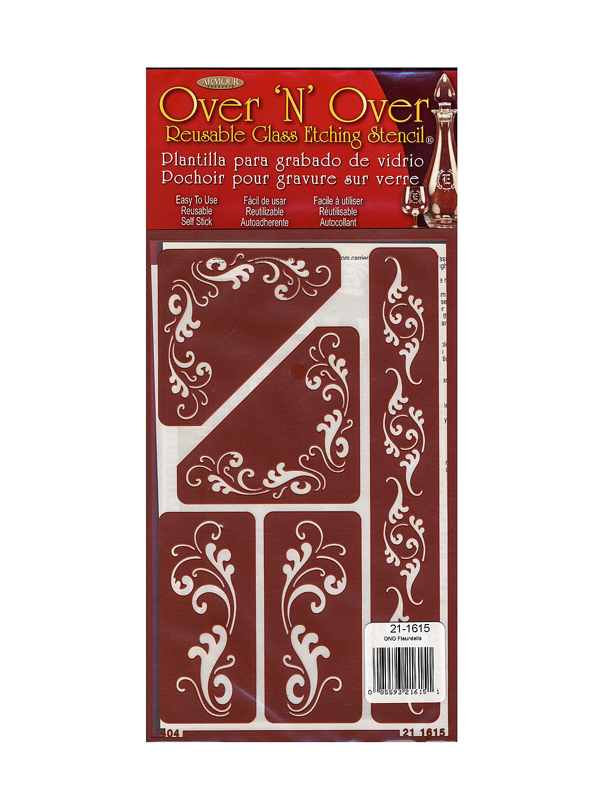 Over'n'Over Re-usable Glass Etching Stencils fluerdelis each