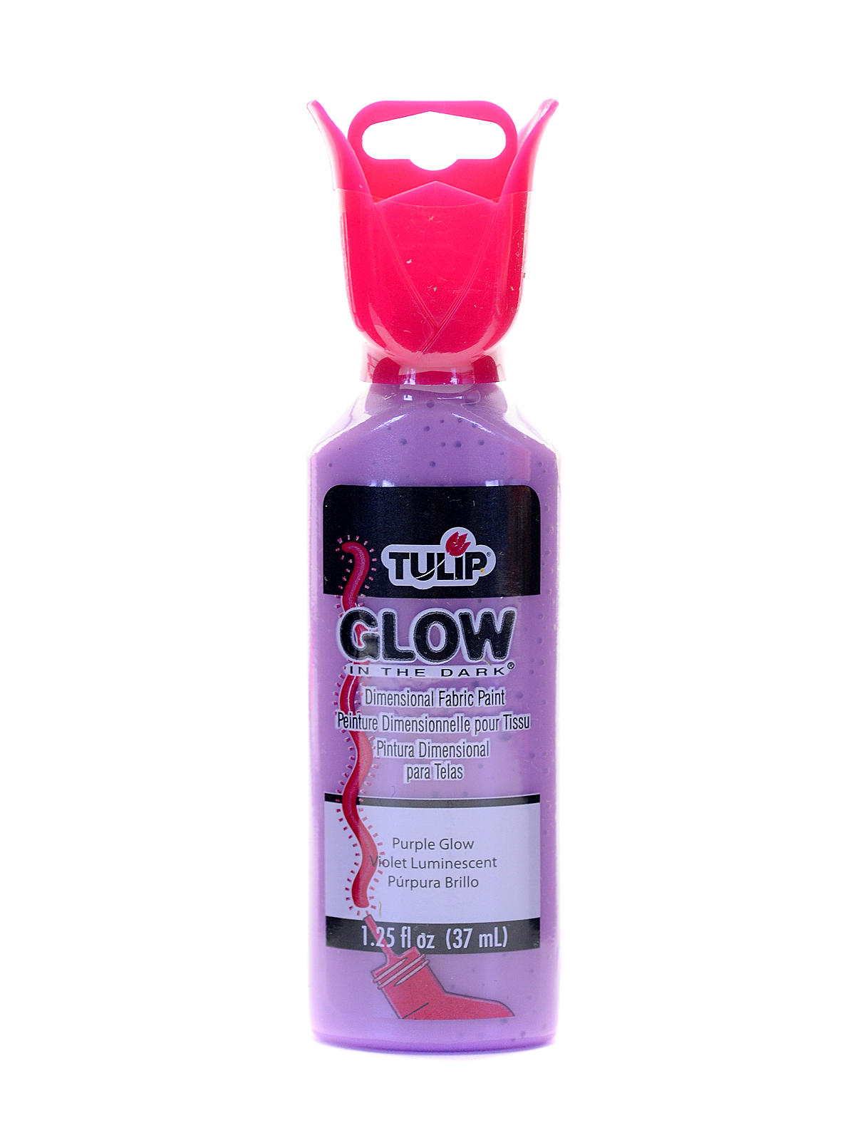 Glow in the Dark Dimensional Fabric Paint purple 1 1 4 oz.