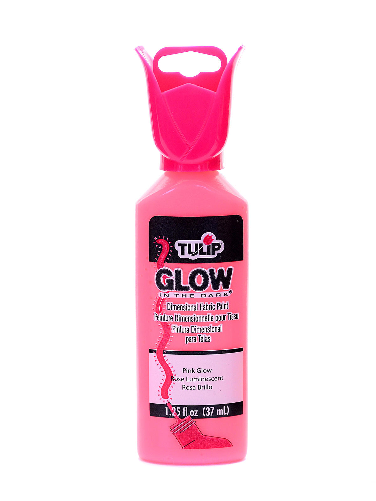 Glow in the Dark Dimensional Fabric Paint pink 1 1 4 oz.