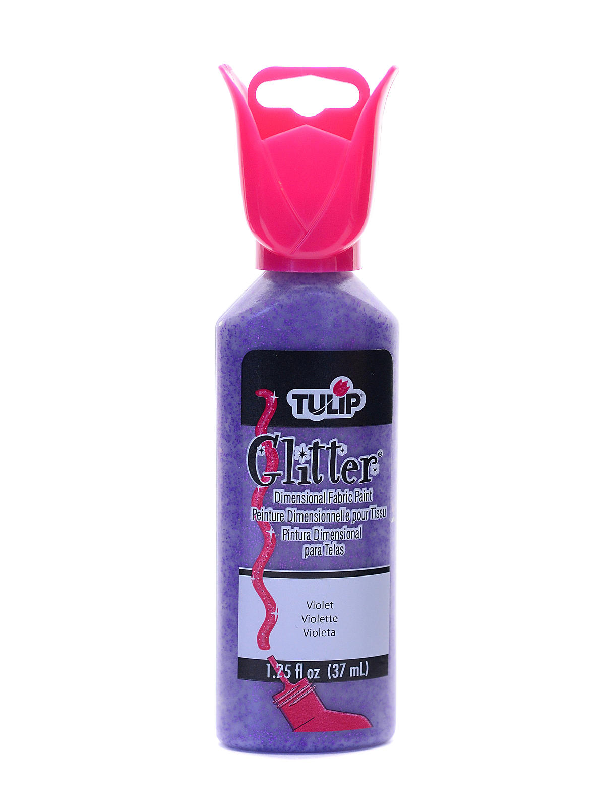 Glitter Dimensional Fabric Paint Violet 1 1 4 Oz.