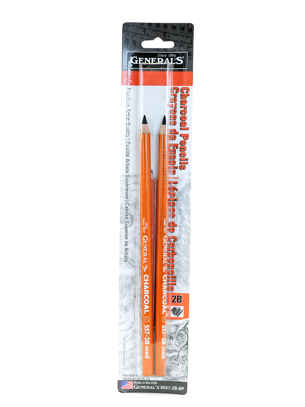 557 Series Charcoal Pencils 2B pack of 2