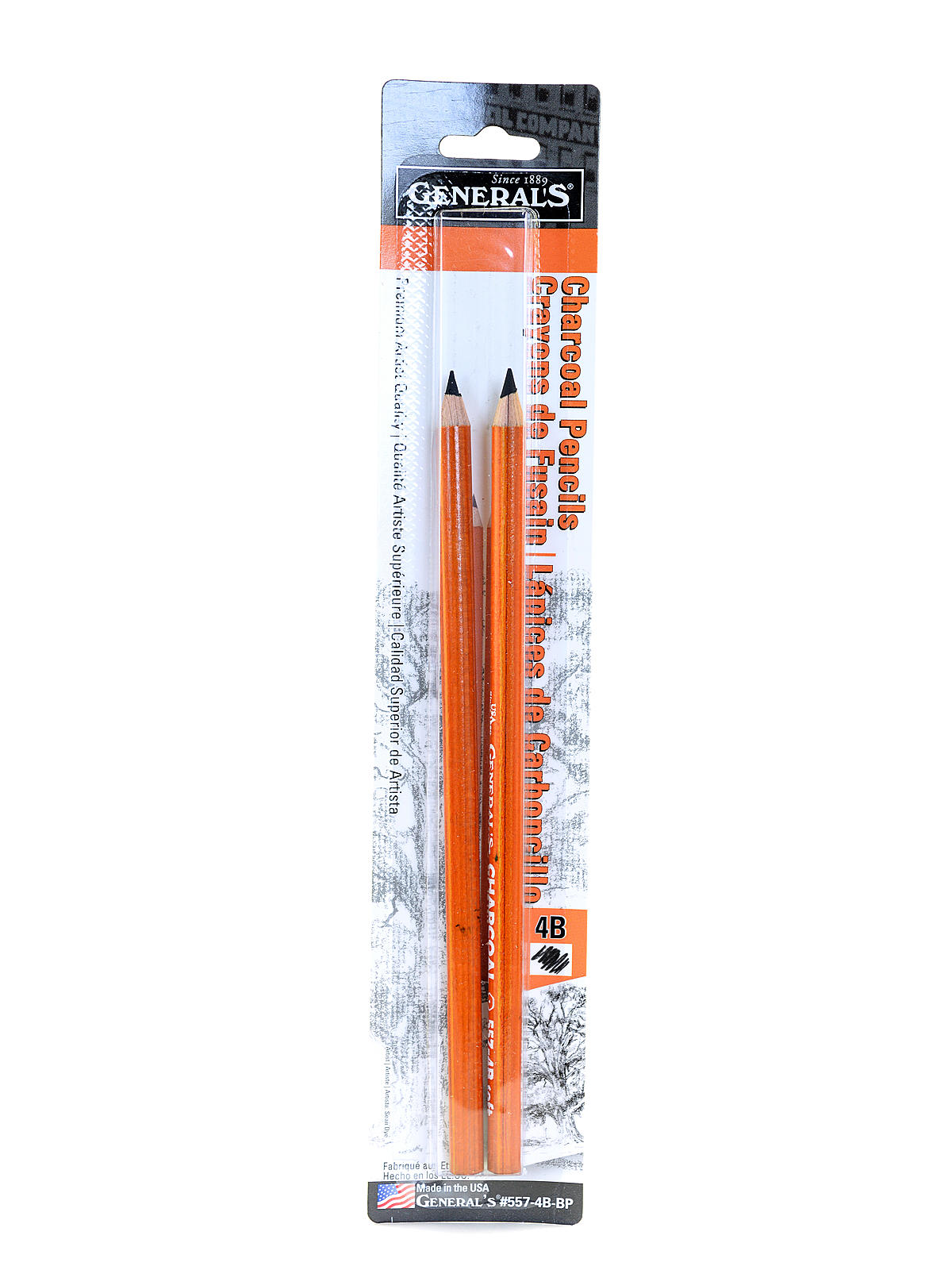 557 Series Charcoal Pencils 4B pack of 2