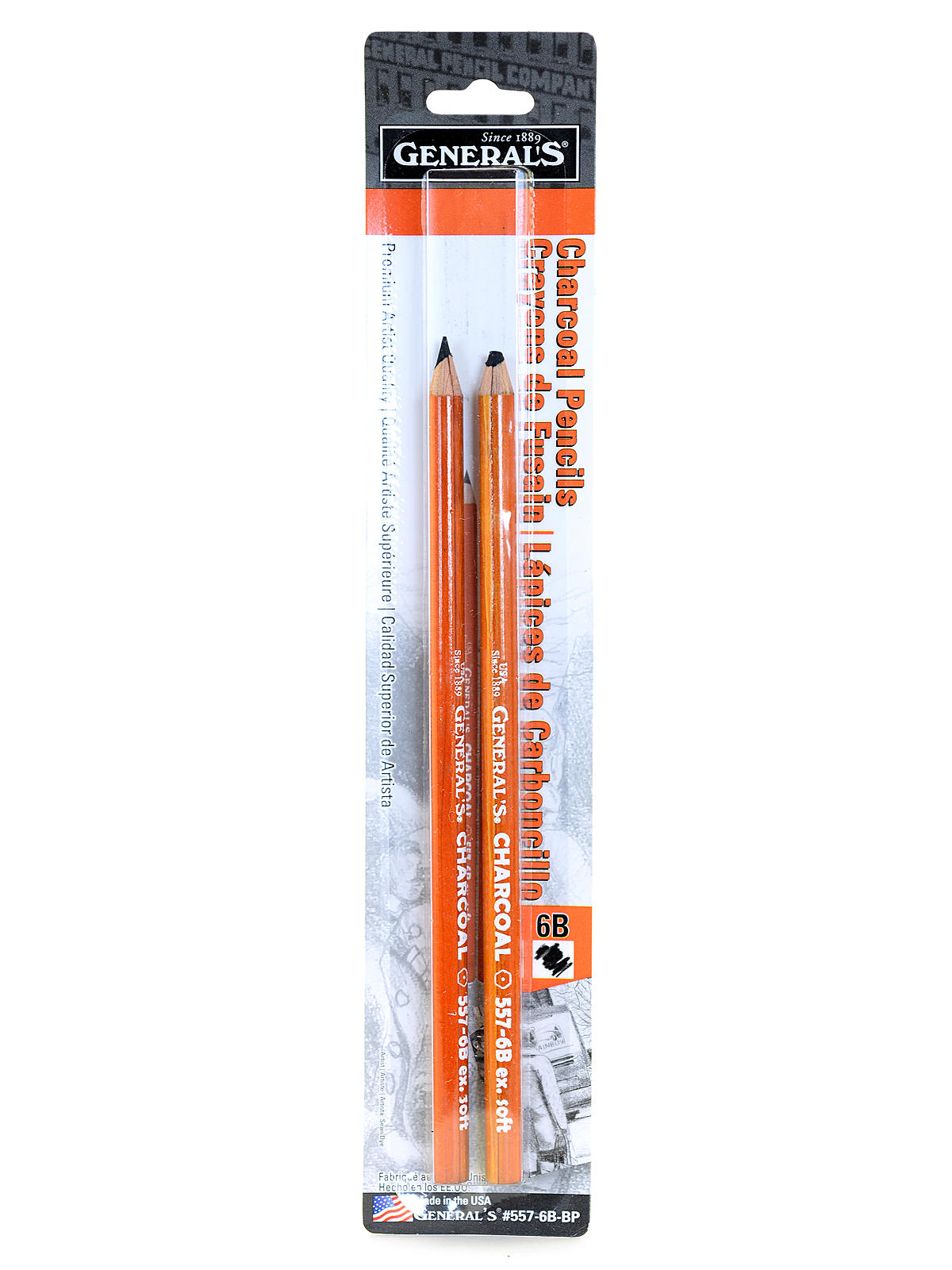 557 Series Charcoal Pencils 6B pack of 2