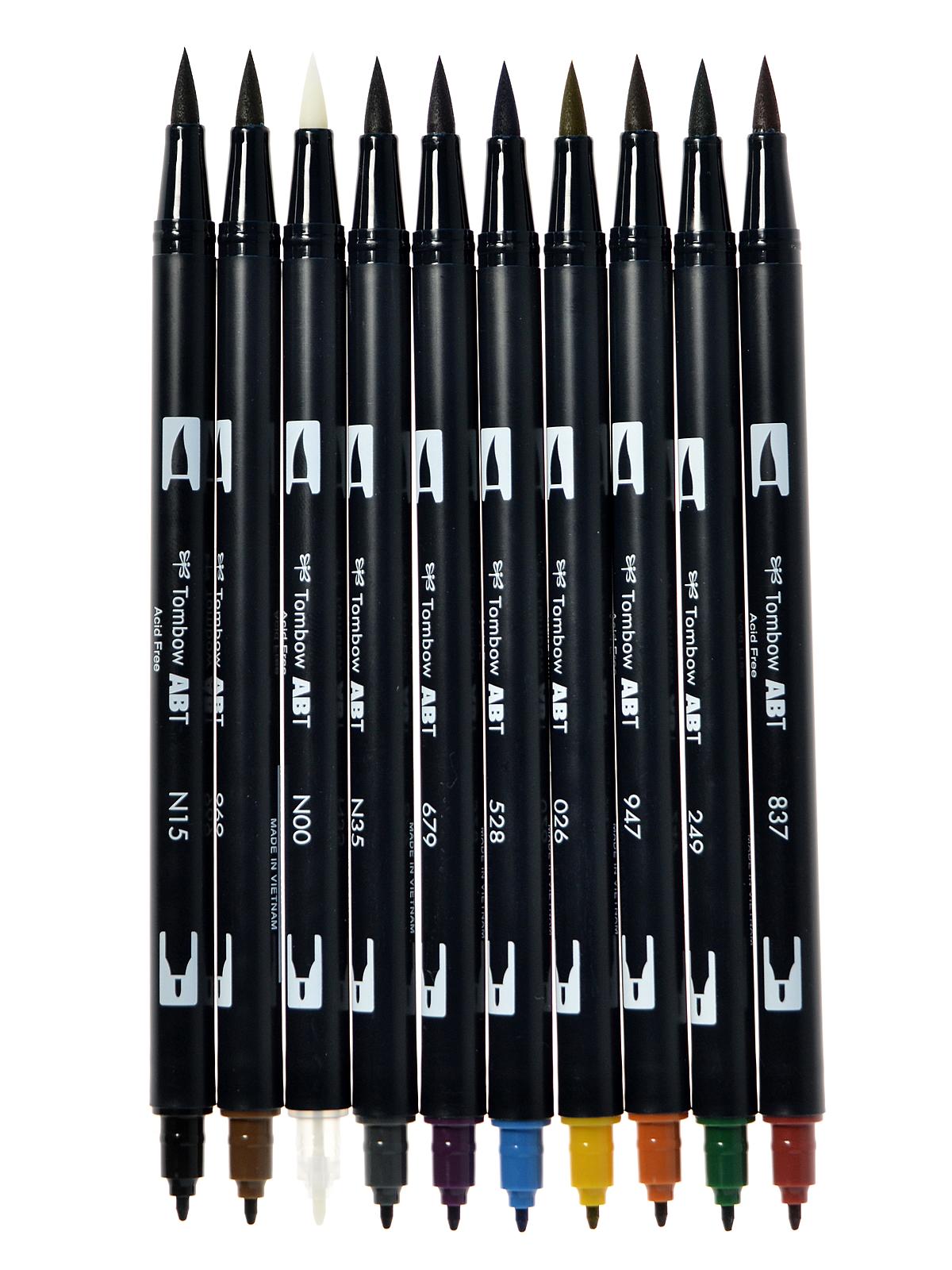 Dual End Brush Pen Sets muted set of 10