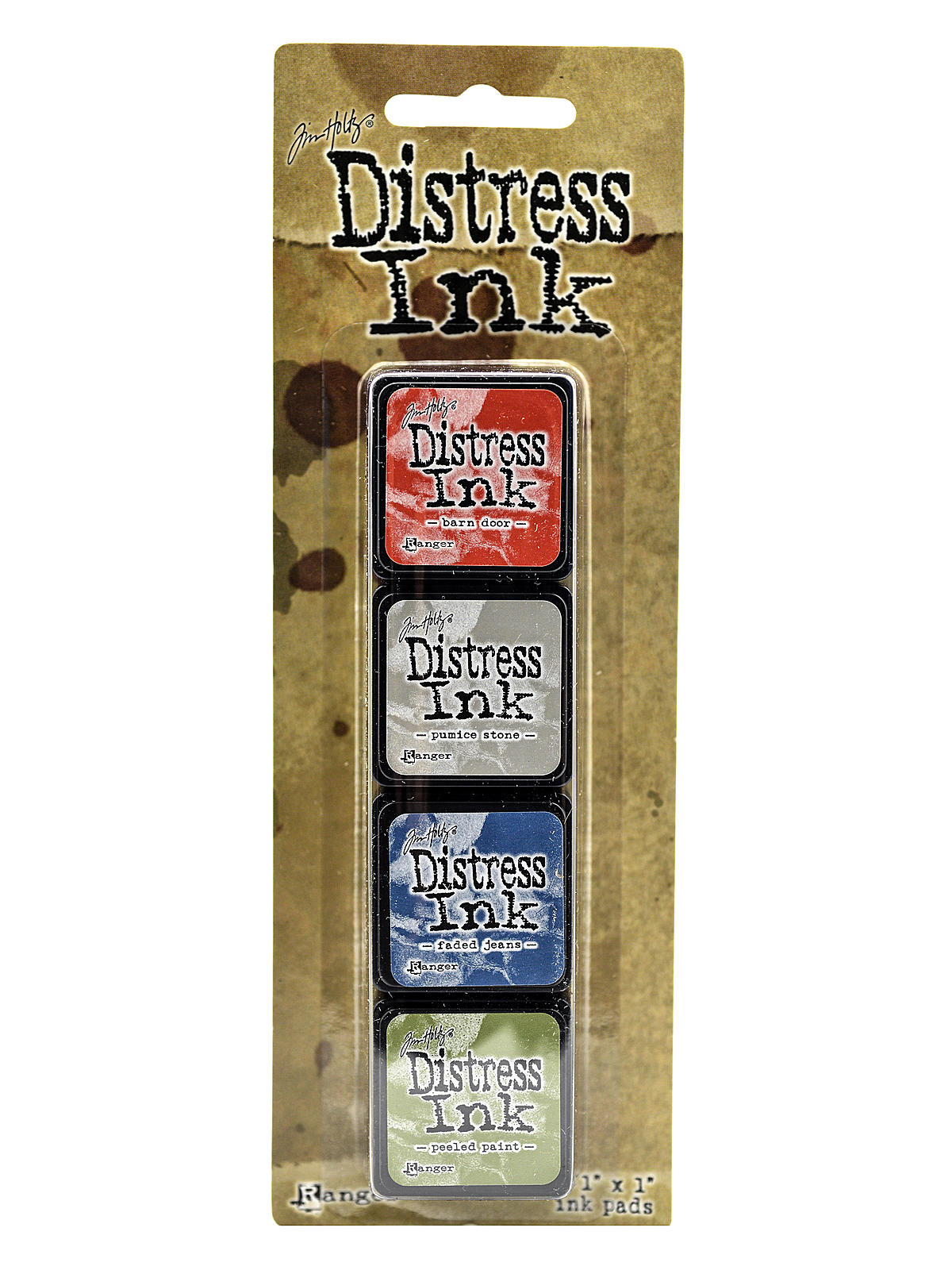 Tim Holtz Mini Distress Ink Pads kit #5 1 in. x 1 in. set of 4 colors