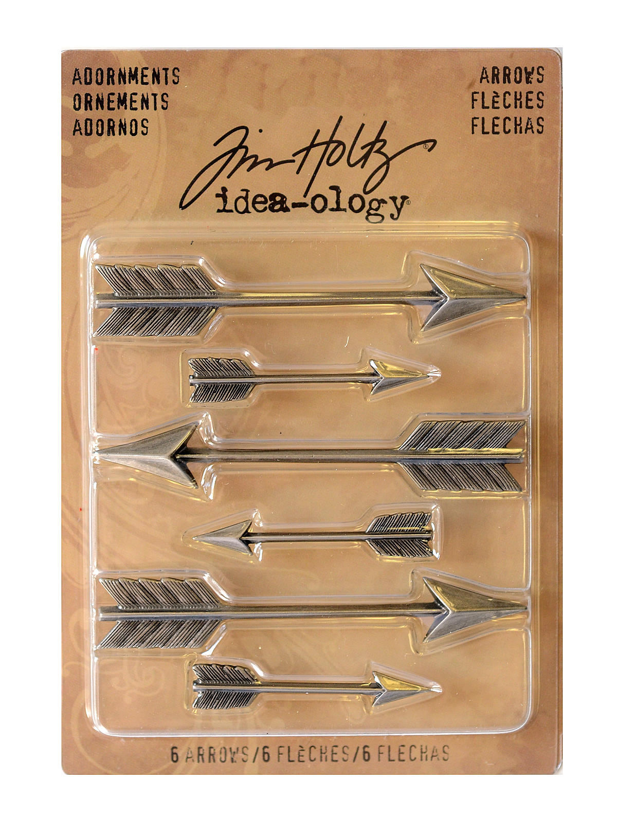 Idea-ology Findings arrow adornment charms pack of 6, two sizes