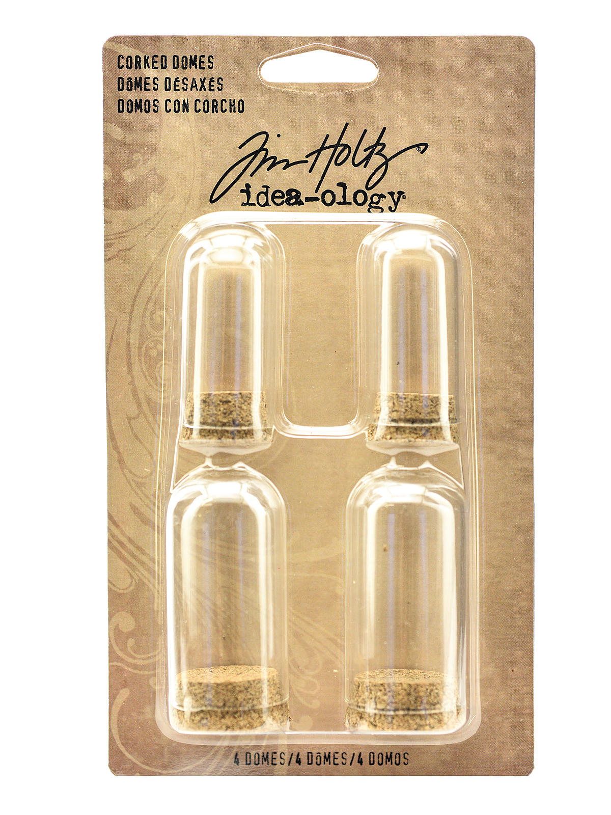Idea-ology Findings Corked Glass Domes Pack Of 4, Two Sizes