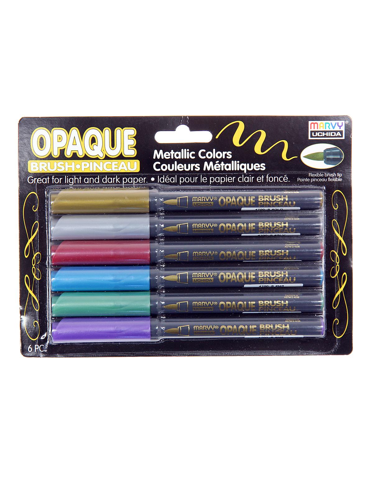 Opaque Brush Markers set of 6