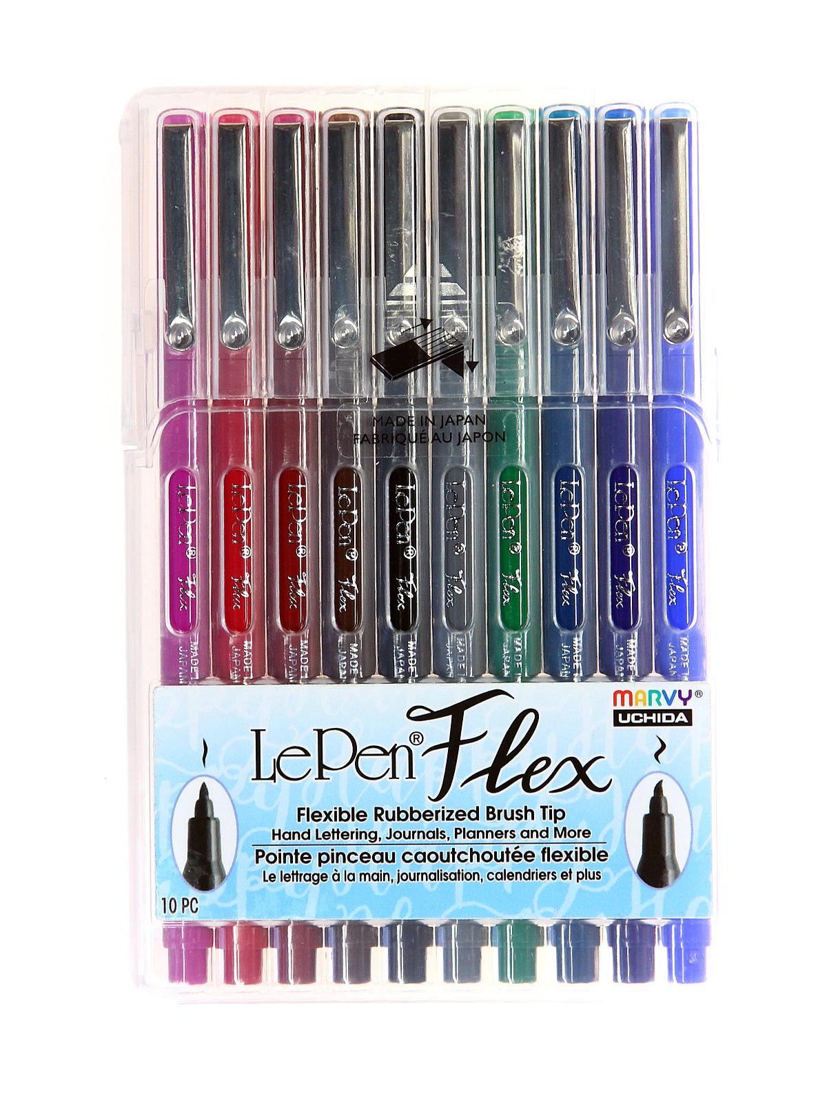 Le Pen Flex Pens brush point primary set of 10