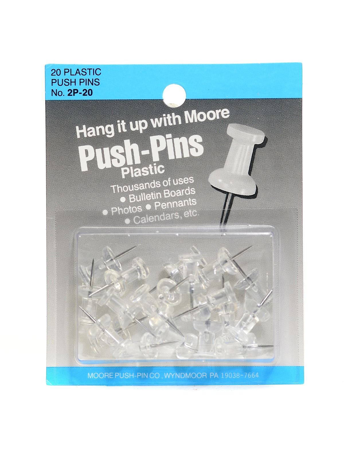 Push Pins Clear Plastic Pack Of 20