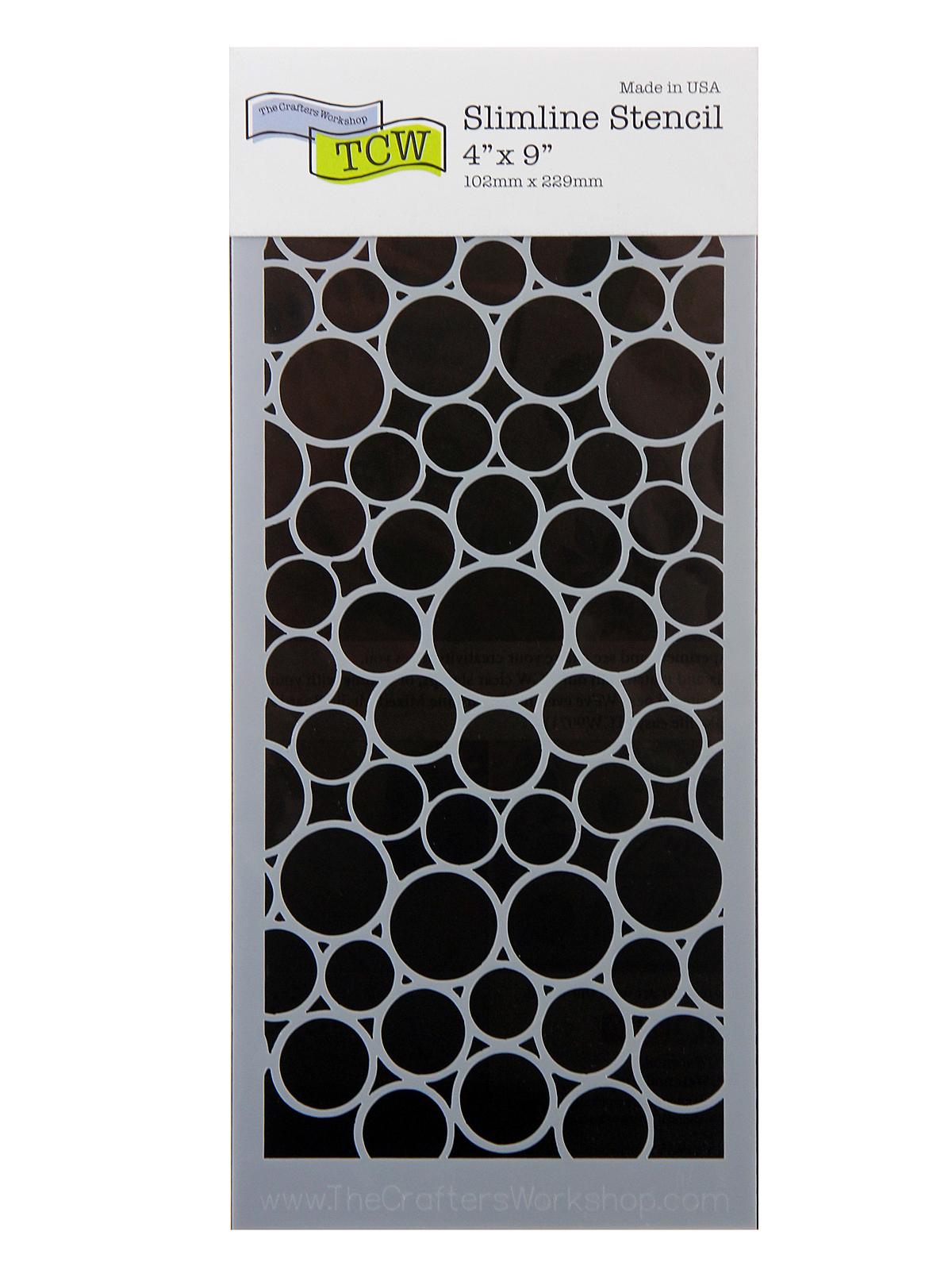 Slimline Stencils 4 in. x 9 in. bubbled circles